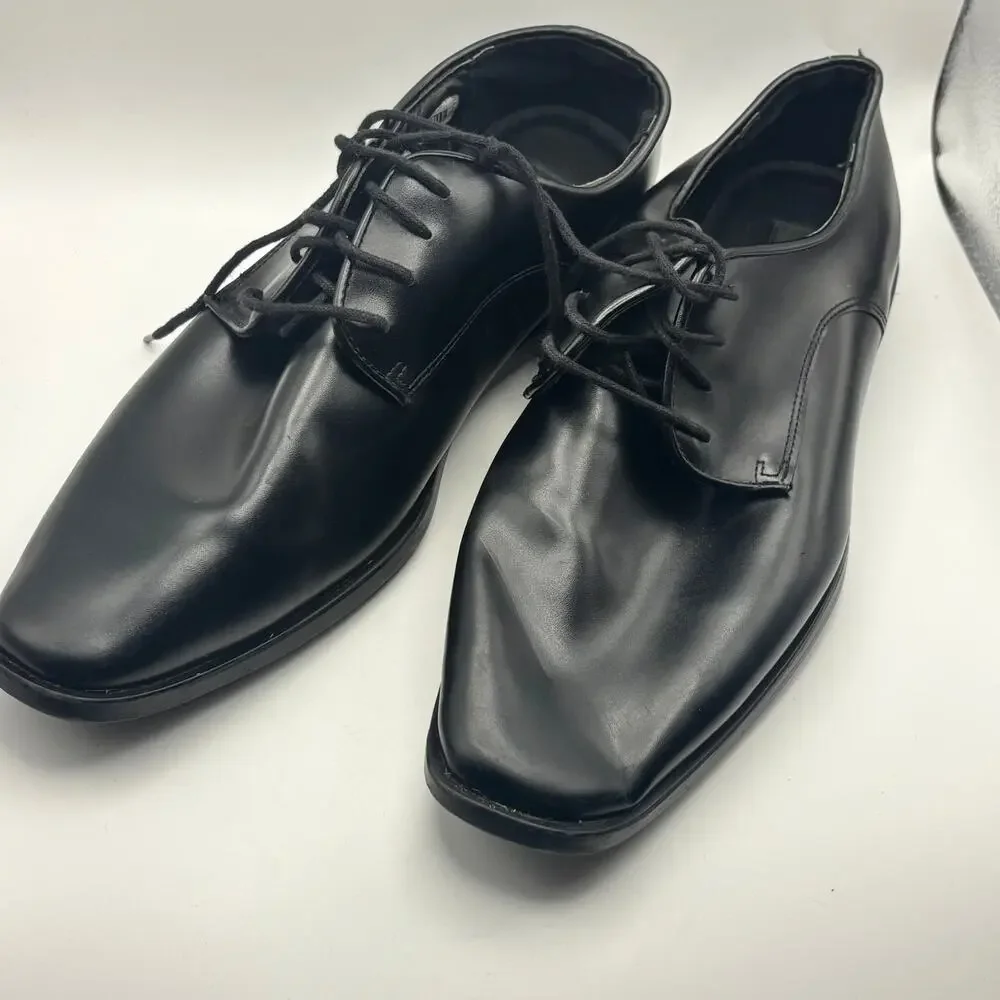 Joseph Abboud Men’s Black Square Toe Dress Shoes Lace Up Formal Size 10M